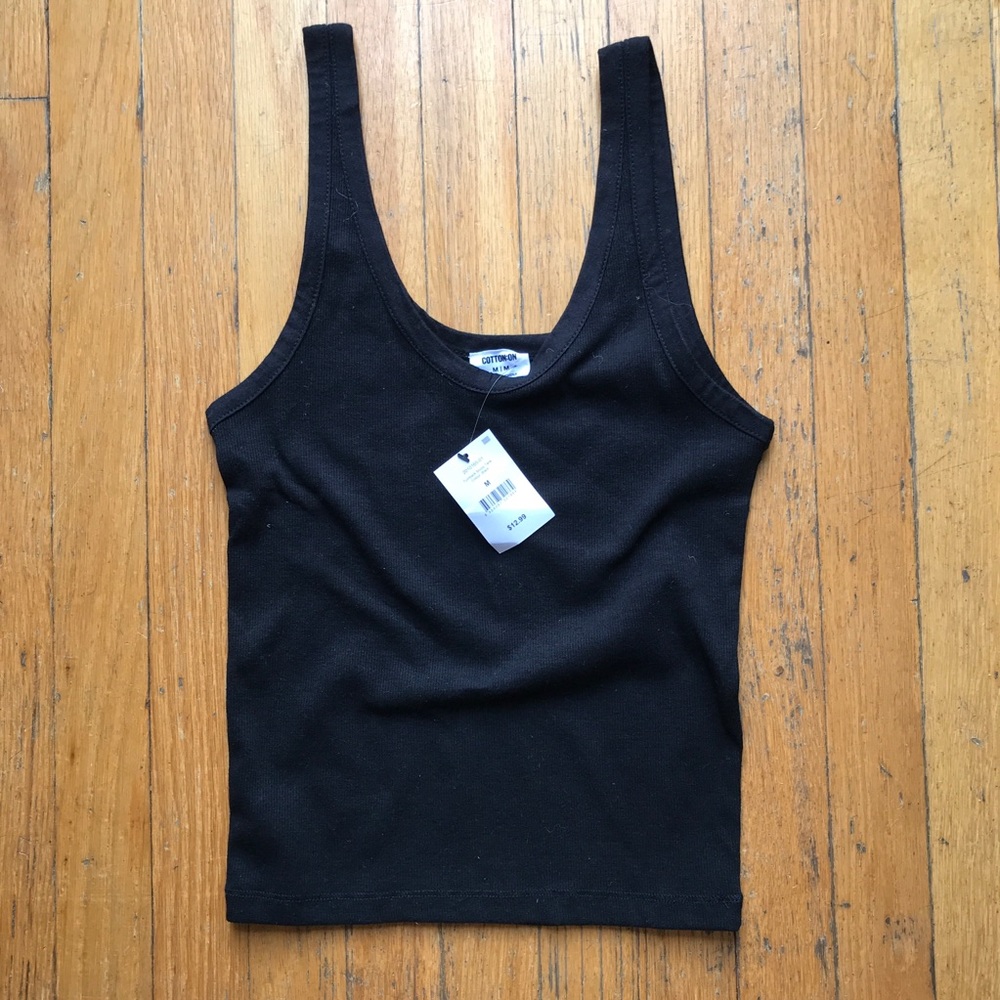 Black Ribbed Tank